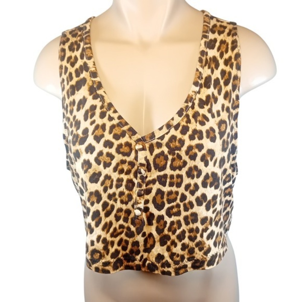 Upcycled DIY Torrid Super Soft Knits Crop Tank Top Plus Leopard Animal Print 1
